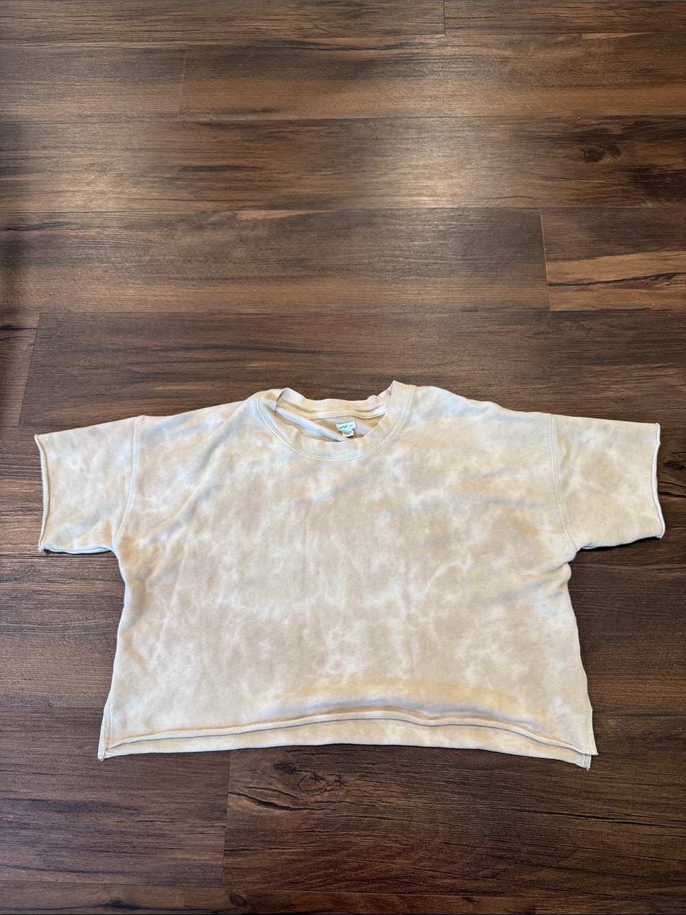 Aerie Tie Dye Fleece Cropped Shortsleeved Sweatshirt